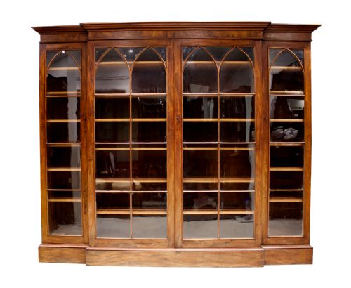 Stunning William IV Gothic Revival Mahogany Four Door Bookcase