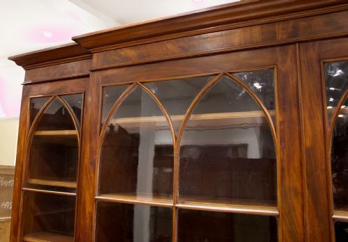 fig 3. STUNNING WILLIAM IV GOTHIC REVIVAL MAHOGANY FOUR DOOR BOOKCASE