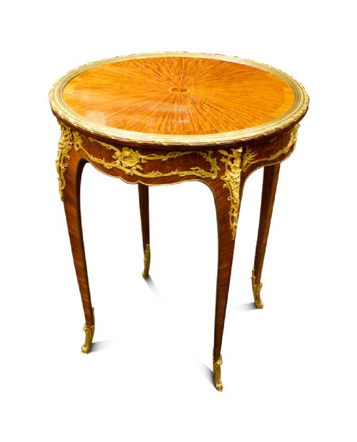 Exquisite French Ormolu-mounted Kingwood Occasional Table by Joseph-emmanuel Zwiener