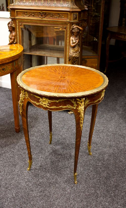 fig 1. Exquisite French Ormolu-Mounted Kingwood Occasional Table by Joseph-Emmanuel Zwiener