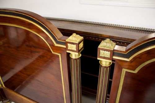 STUNNING QUALITY ANTIQUE PAIR OF FRENCH MAHOGANY ORMOLU MOUTED BEDS - ADDITIONAL PHOTO 6