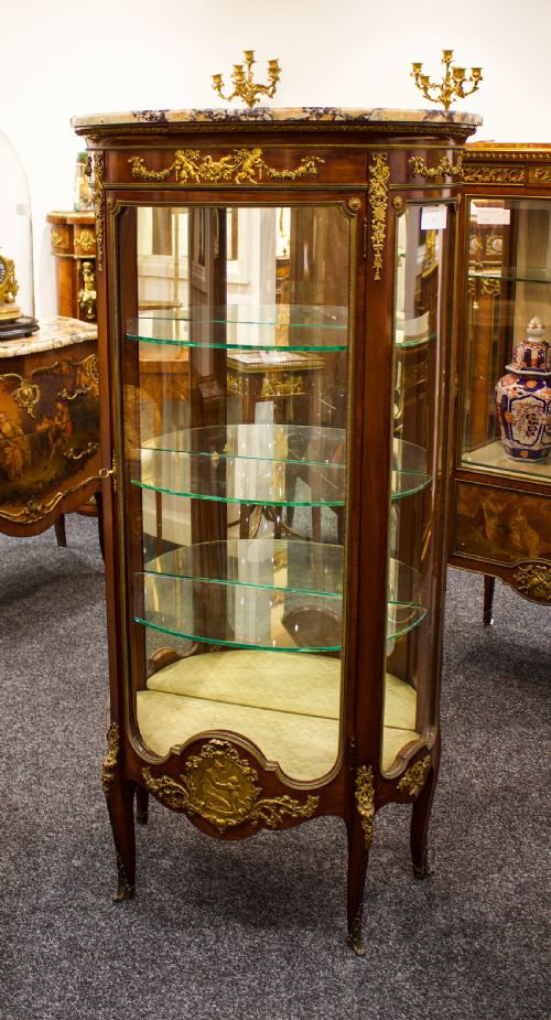 fig 1. Fine Quality French Ormolu Mounted Vitrine Cabinet By Francois Linke