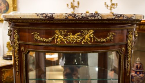 fig 3. Fine Quality French Ormolu Mounted Vitrine Cabinet By Francois Linke