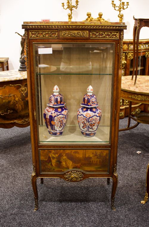 fig 2. Exquisite French Vernis Martin Vitrine Display Cabinet By Francois Linke