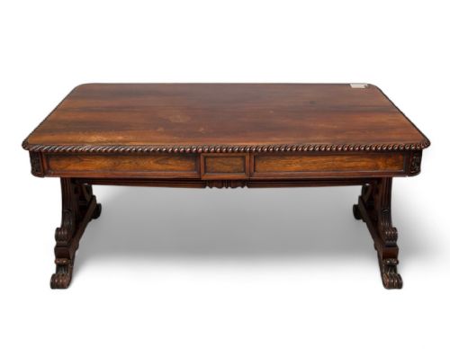 Stunning Quality Antique Rosewood Library Table
