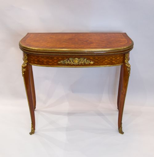fig 2. 19th Century French Gilt Bronze Mounted Games Table Possibly By Francois Linke