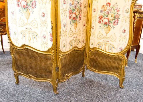 ANTIQUE CARVED GILTWOOD SCREEN ROOM DIVIDER - ADDITIONAL PHOTO 5