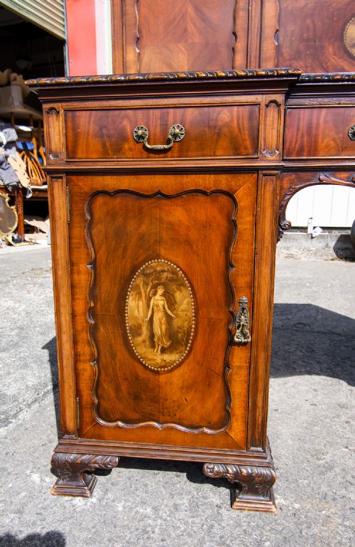 fig 3. Antique Carved Mahogany Sideboard By Maple & Co
