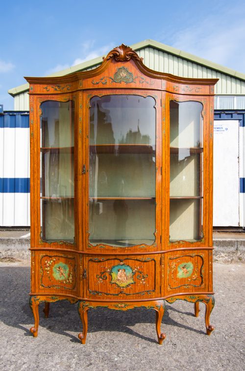fig 2. Antique Satinwood Painted Display Cabinet