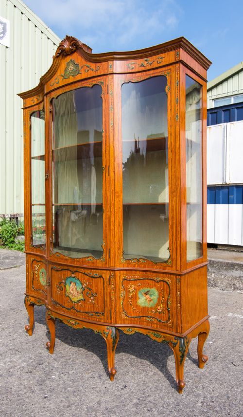 fig 3. Antique Satinwood Painted Display Cabinet