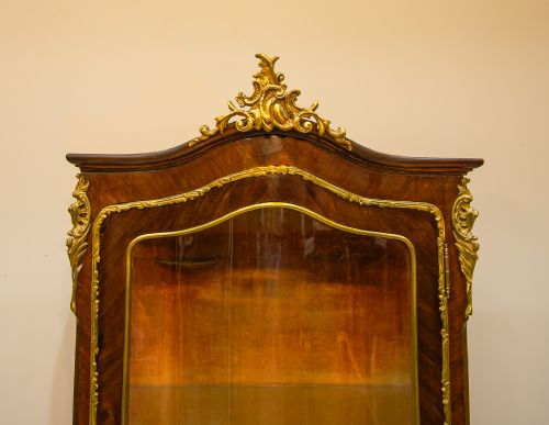 fig 2. Antique Vernis Martin Serpentine Fronted Display Cabinet