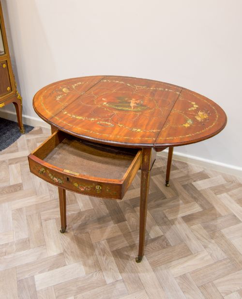 ANTIQUE MAHOGANY PAINTED PEMBROKE TABLE - ADDITIONAL PHOTO 6
