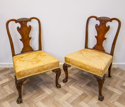 fig 1. A Fine Pair Of 18th Century Antique Side Chairs