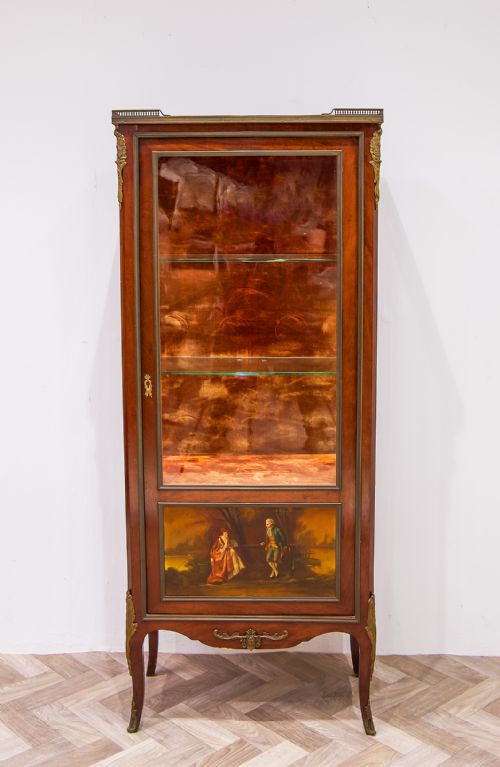 ANTIQUE FRENCH VERNIS MARTIN VITRINE CABINET - ADDITIONAL PHOTO 1