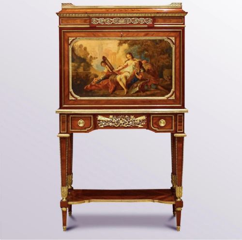 A Vernis Martin Painted Secretaire a Abattant