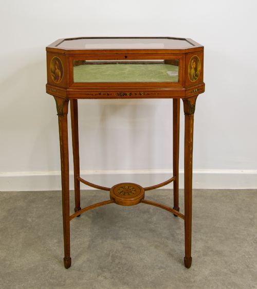 fig 2. Antique Satinwood Painted Display Table / Bijouterie Table 