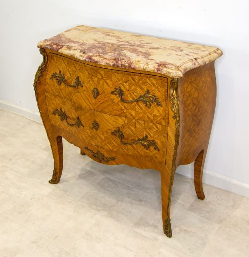 fig 3. Antique French Kingwood Marble Top Commode / Chest Signed Bruneau c.1880