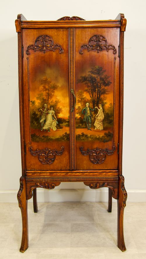 fig 2. Antique Painted Mahogany Music Cabinet
