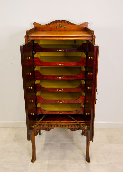 fig 3. Antique Painted Mahogany Music Cabinet