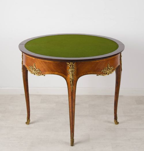 ANTIQUE FRENCH KINGWOOD DEMILUNE GAMES TABLE IN THE MANNER OF JOSEPHEMMANUEL ZWIENER - ADDITIONAL PHOTO 2