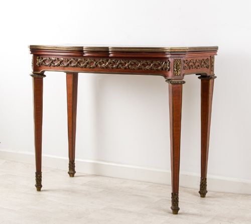ANTIQUE FRENCH MAISON MOTTHEAU GAMES TABLE C1880 ORMOLU PARQUETRY TOP - ADDITIONAL PHOTO 1