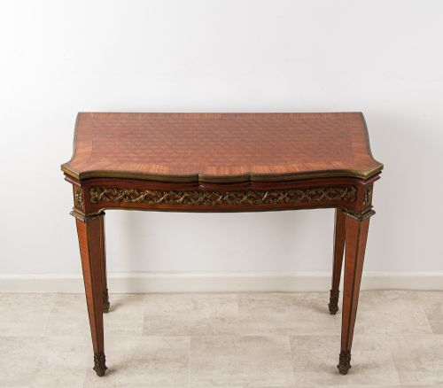 ANTIQUE FRENCH MAISON MOTTHEAU GAMES TABLE C1880 ORMOLU PARQUETRY TOP - ADDITIONAL PHOTO 3