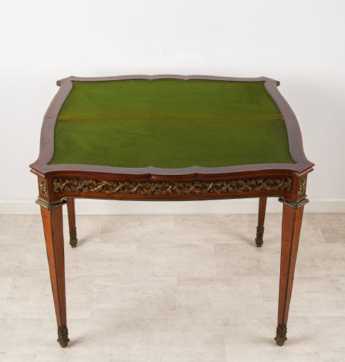 ANTIQUE FRENCH MAISON MOTTHEAU GAMES TABLE C1880 ORMOLU PARQUETRY TOP - ADDITIONAL PHOTO 4