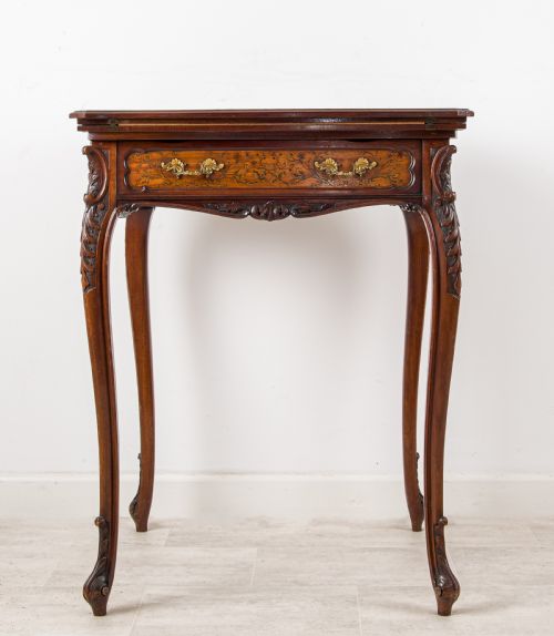 ANTIQUE MAHOGANY ENVELOPE GAMES CARD TABLE 19TH CENTURY - ADDITIONAL PHOTO 1