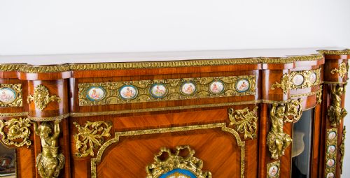EXHIBITION QUALITY ANTIQUE KINGWOOD CREDENZA WITH ORMOLU PORCELAIN PANELS C1880 PROVENANCE GREAT BRAMPTON HOUSE - ADDITIONAL PHOTO 6