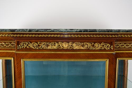 EXCEPTIONAL FRENCH KINGWOOD VERNIS MARTIN ORMOLU MOUNTED VITRINE CABINET IN THE MANNER OF FRANOIS LINKE - ADDITIONAL PHOTO 4