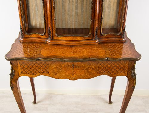 fig 1. Fine Quality French Kingwood Marquetry Cabinet on Stand, Circa 1880