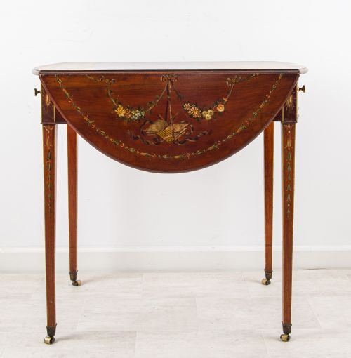 ANTIQUE MAHOGANY PAINTED PEMBROKE TABLE - ADDITIONAL PHOTO 2