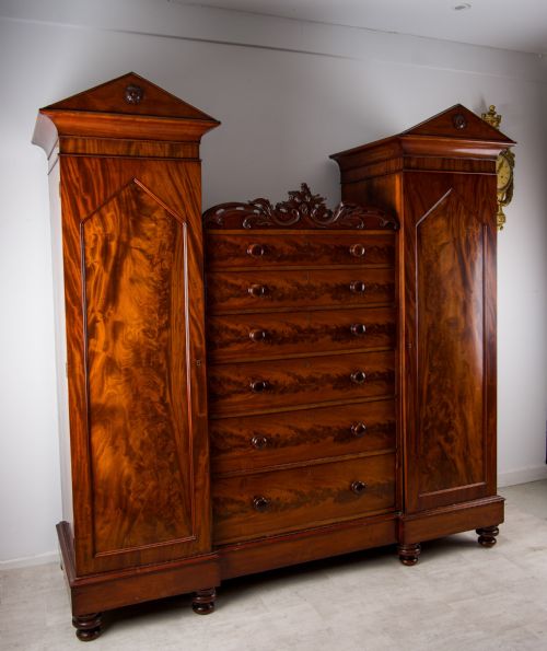 fig 1. Victorian Mahogany Compactum Wardrobe - 19th Century