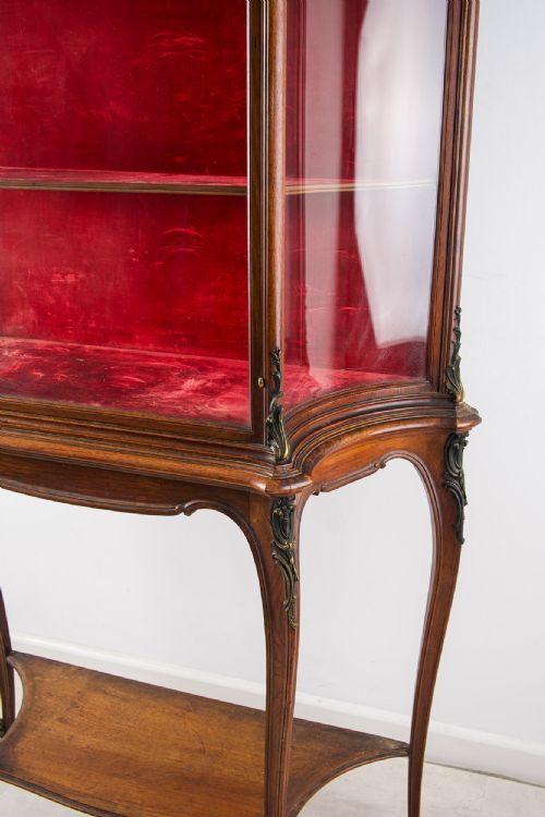 fig 2. Antique Mahogany Display Cabinet with Ormolu Mounts By C. Mellier & Co London