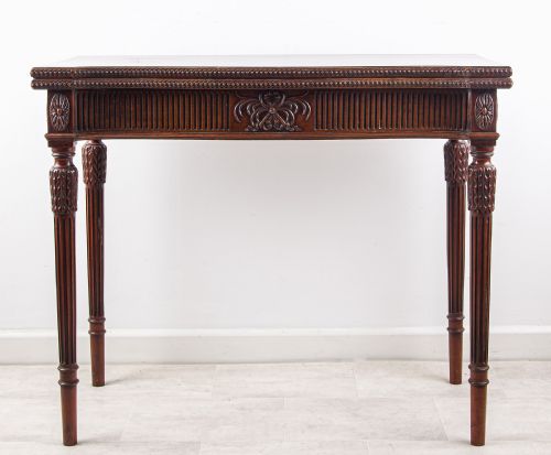 FINE EDWARDIAN HEPPLEWHITE STYLE MAHOGANY FOLDOVER CARD TABLE C1900 - ADDITIONAL PHOTO 1