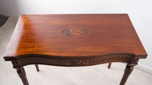 FINE EDWARDIAN HEPPLEWHITE STYLE MAHOGANY FOLDOVER CARD TABLE C1900 - ADDITIONAL PHOTO 2