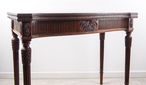 FINE EDWARDIAN HEPPLEWHITE STYLE MAHOGANY FOLDOVER CARD TABLE C1900 - ADDITIONAL PHOTO 3