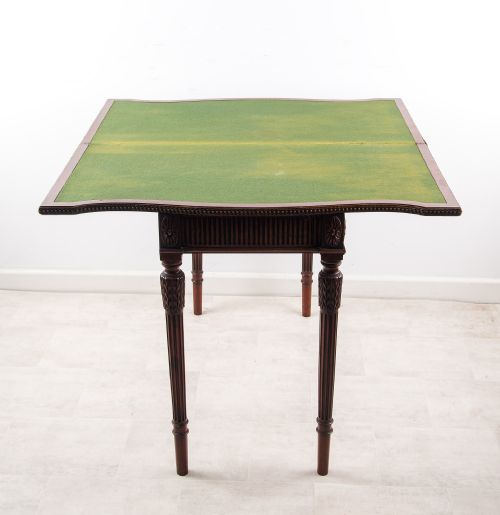 FINE EDWARDIAN HEPPLEWHITE STYLE MAHOGANY FOLDOVER CARD TABLE C1900 - ADDITIONAL PHOTO 4
