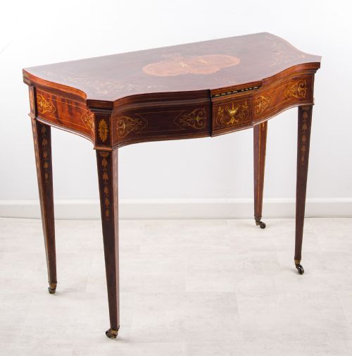 19th Century Mahogany Inlaid Card / Games Table – Edwards & Roberts