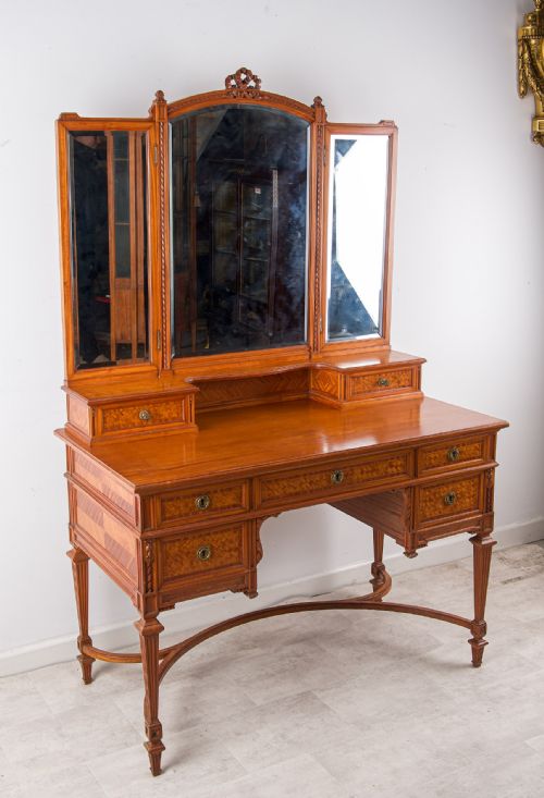fig 2. Edwardian Satinwood Dressing Table with Mirror Back