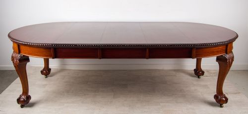 fig 1. Antique Victorian Mahogany Extending Dining Table - Claw & Ball Feet, 3 Leaves c.1880