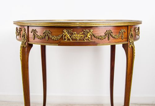 ANTIQUE FRENCH GILT BRONZE ORMOLU MOUNTED CENTRE TABLE IN THE MANNER OF FRANOIS LINKE C1900 - ADDITIONAL PHOTO 4