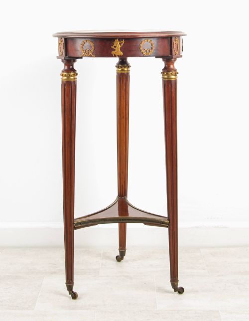ANTIQUE FRENCH EMPIRE STYLE SIDE TABLE WITH ORMOLU MOUNTS - ADDITIONAL PHOTO 1