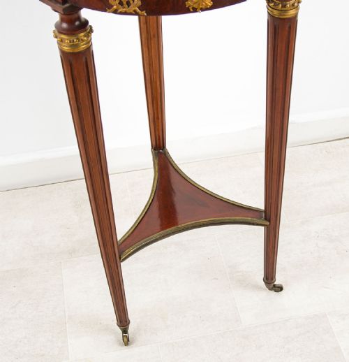 ANTIQUE FRENCH EMPIRE STYLE SIDE TABLE WITH ORMOLU MOUNTS - ADDITIONAL PHOTO 3