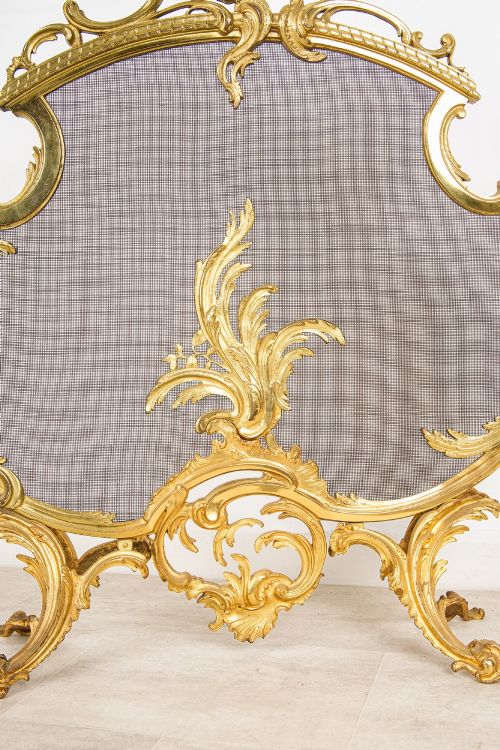 fig 2. Antique French Decorative Rococo Ormolu Fire Screen c.1880