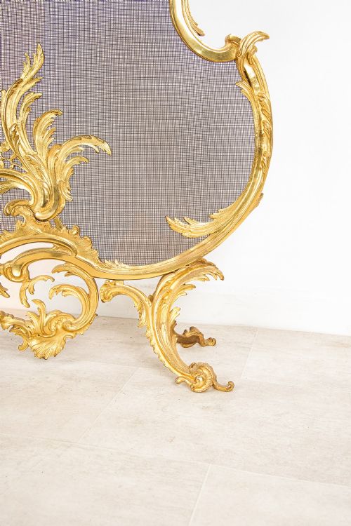 fig 3. Antique French Decorative Rococo Ormolu Fire Screen c.1880