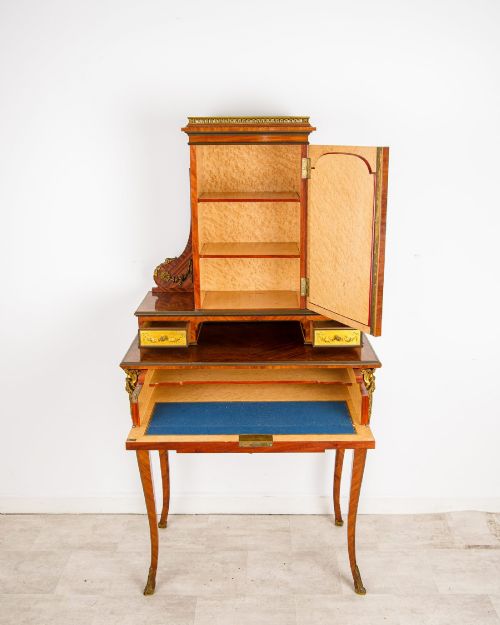 FRENCH KINGWOOD WRITING CABINET WITH VERNIS MARTIN PANELS ORMOLU MOUNTS 19TH CENTURY - ADDITIONAL PHOTO 2