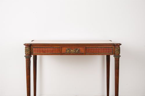 FINE ANTIQUE FRENCH KINGWOOD WRITING TABLE WITH ORMOLU MOUNTS LOUIS XVI STYLE - ADDITIONAL PHOTO 4