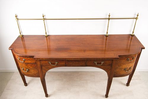 fig 3. Antique Georgian Mahogany Sideboard Server With Brass Gallery Rail