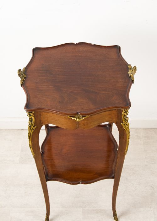 ANTIQUE FRENCH ORMOLU MOUNTED MAHOGANY SIDE TABLE ATTRIBUTED TO FRANOIS LINKE - ADDITIONAL PHOTO 3
